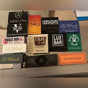 Collection of Matchboxes from Various Bars and Restaurants